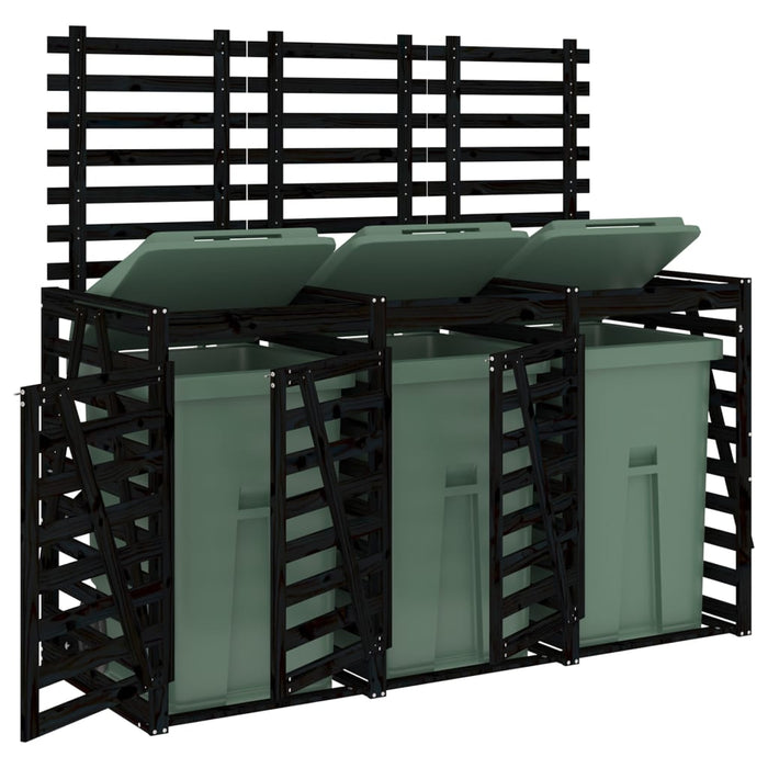 Copribidone Triplo Nero in Legno Massello di Pino 3157695