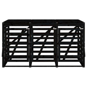 Copribidone Triplo Nero in Legno Massello di Pino 3157695