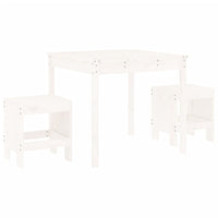 Set da Bistrot da Giardino 3pz Bianco in Legno Massello di Pino 3157704