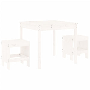 Set da Bistrot da Giardino 3pz Bianco in Legno Massello di Pino 3157704