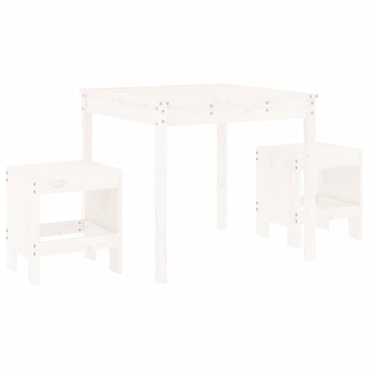 Set da Bistrot da Giardino 3pz Bianco in Legno Massello di Pino 3157704