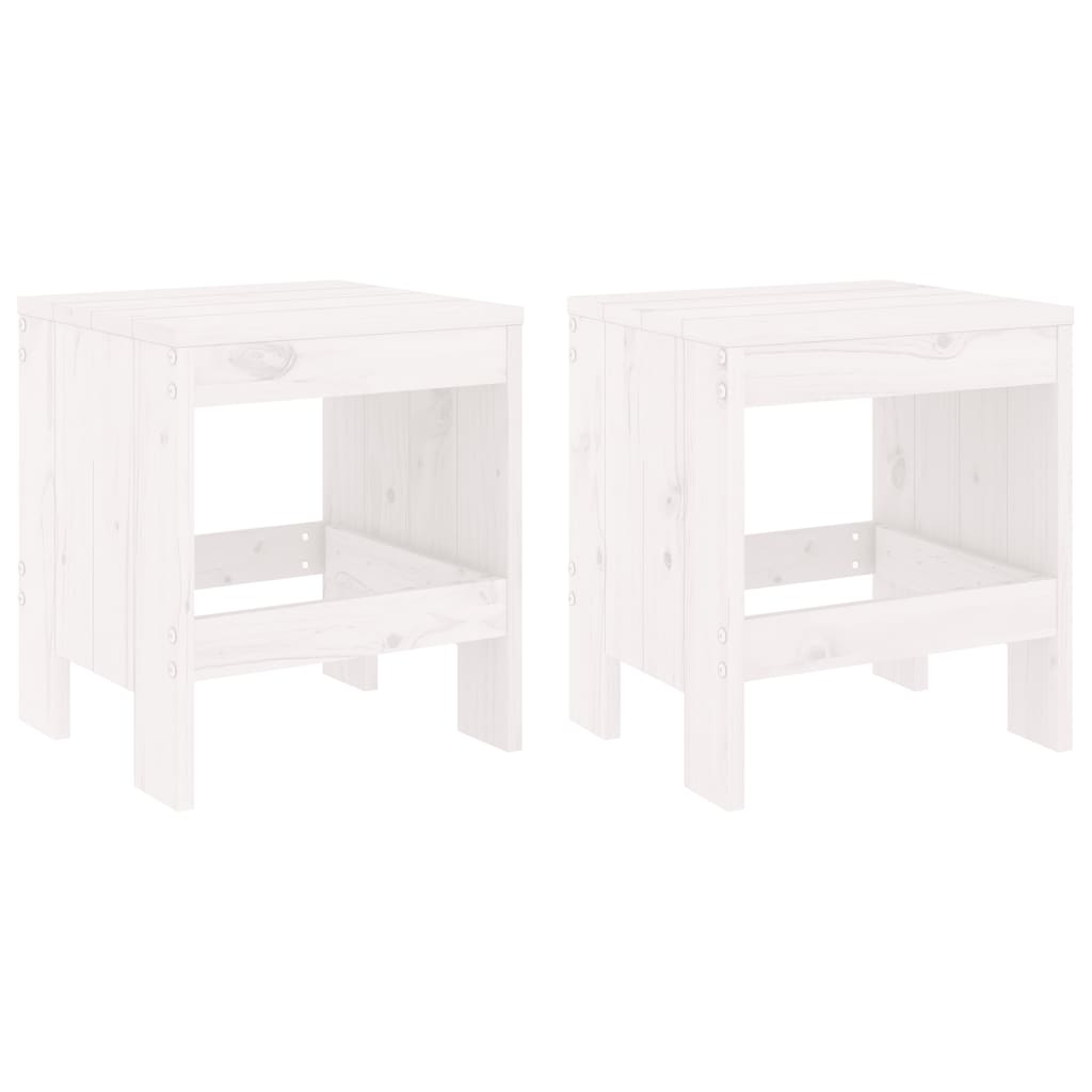 Set da Bistrot da Giardino 3pz Bianco in Legno Massello di Pino 3157704