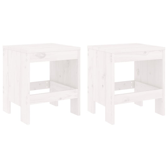 Set da Bistrot da Giardino 3pz Bianco in Legno Massello di Pino 3157704