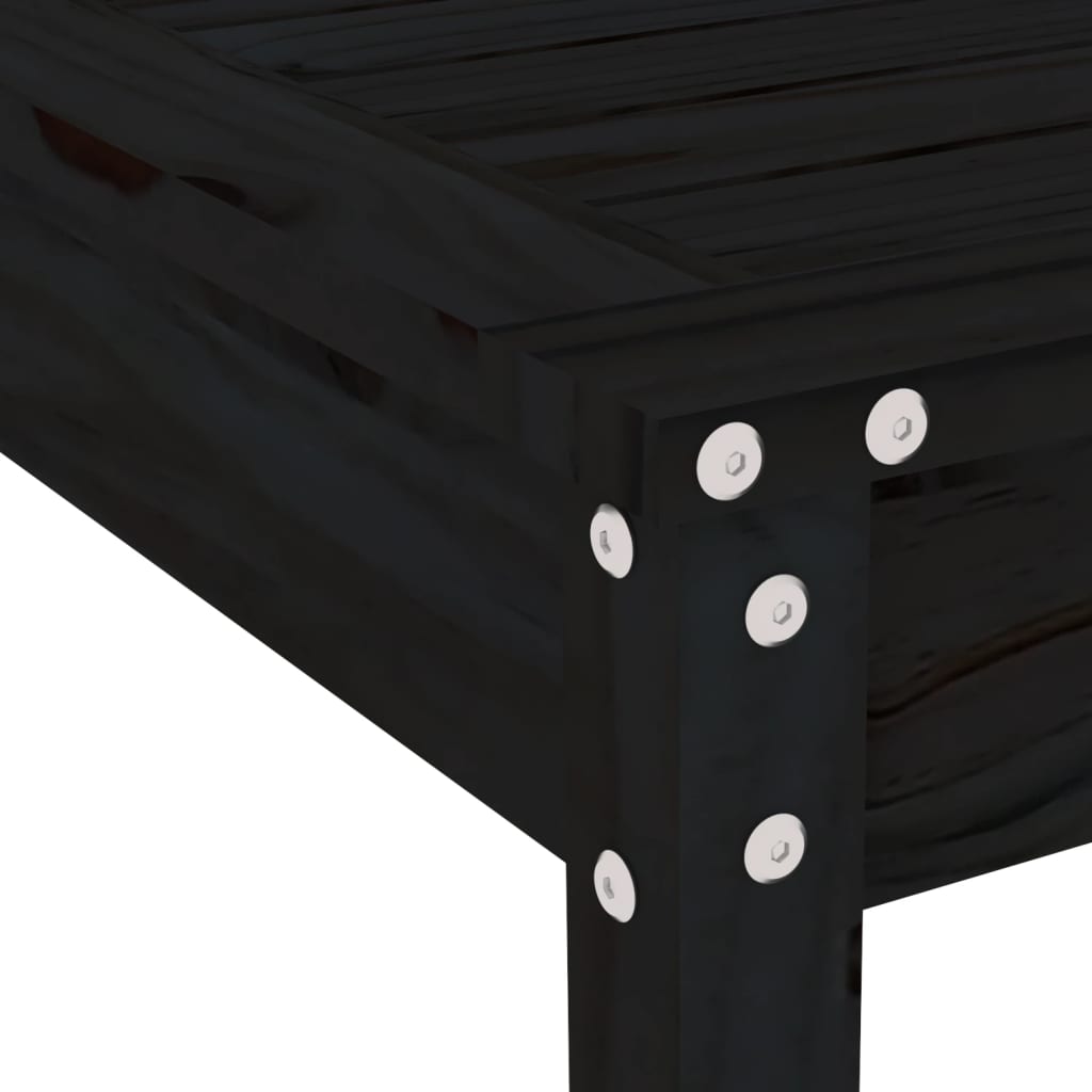 Set da Bistrot da Giardino 3 pz Nero in Legno Massello di Pino 3157707