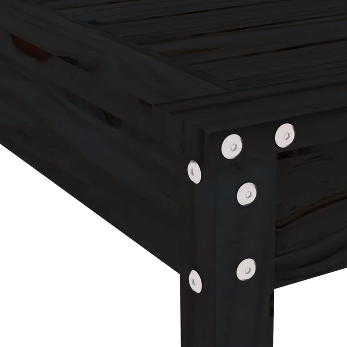 Set da Bistrot da Giardino 3 pz Nero in Legno Massello di Pino 3157707