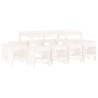 Set da Pranzo per Giardino 13pz Bianco Legno Massello di Pino 3157722