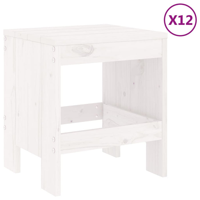 Set da Pranzo per Giardino 13pz Bianco Legno Massello di Pino 3157722
