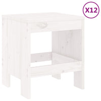 Set da Pranzo per Giardino 13pz Bianco Legno Massello di Pino 3157722