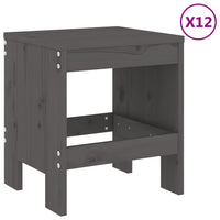 Set da Pranzo per Giardino 13pz Grigio Legno Massello di Pino 3157723