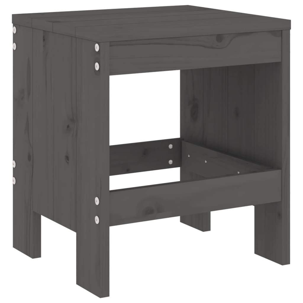 Set da Pranzo per Giardino 13pz Grigio Legno Massello di Pino 3157723