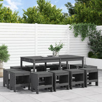 Set da Pranzo per Giardino 13pz Grigio Legno Massello di Pino 3157723