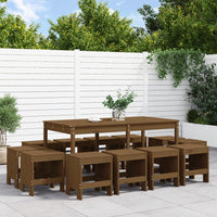 Set da Pranzo da Giardino 13 pz ambra in Legno Massello di Pino 3157724