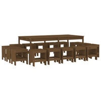 Set da Pranzo da Giardino 17 pz ambra in Legno Massello di Pino 3157730