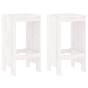 Set Bar da Giardino 3 pz Bianco in Legno Massello di Pino 3157734