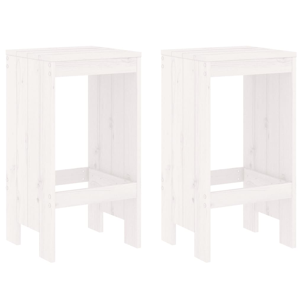 Set Bar da Giardino 3 pz Bianco in Legno Massello di Pino