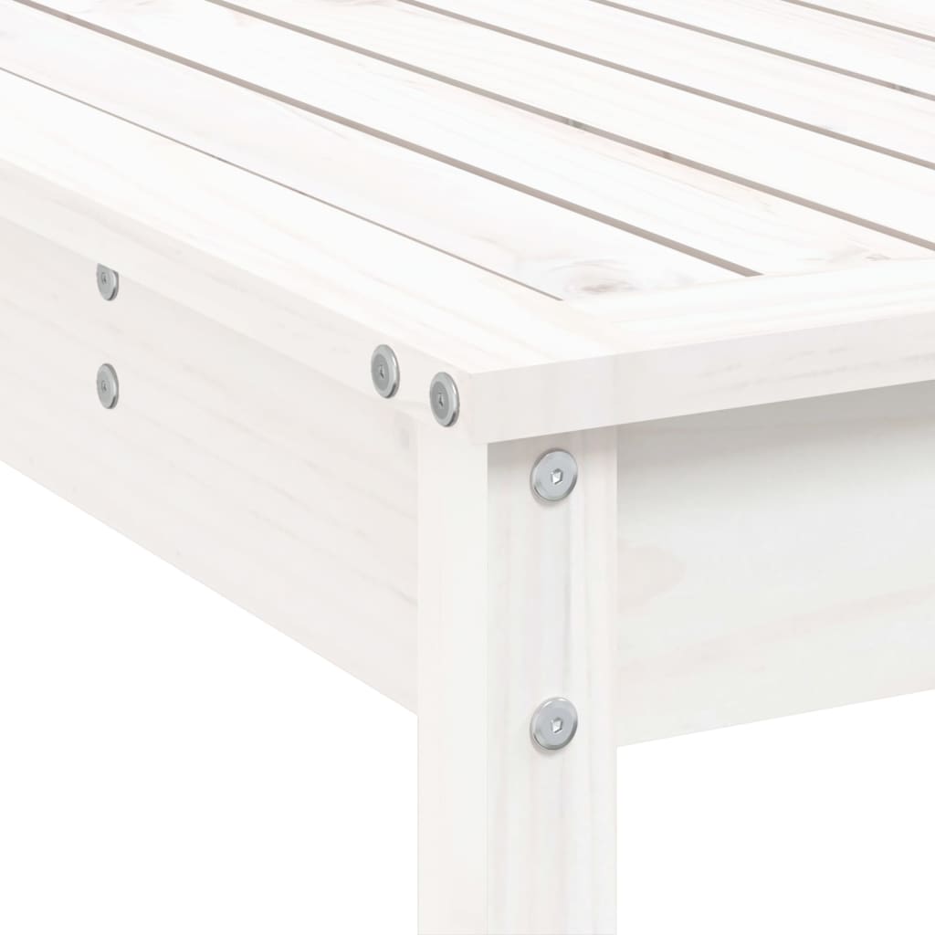 Set Bar da Giardino 3 pz Bianco in Legno Massello di Pino