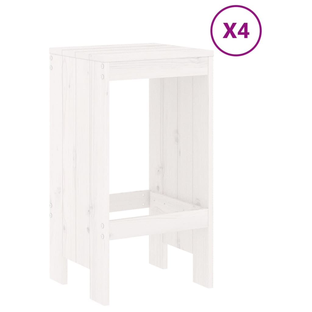 Set Bar da Giardino 5 pz Bianco in Legno Massello di Pino 3157740