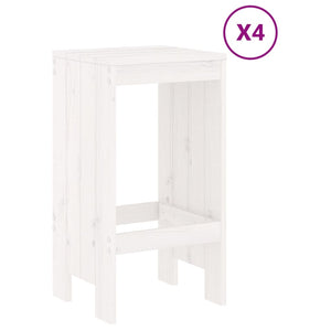 Set Bar da Giardino 5 pz Bianco in Legno Massello di Pinocod mxl 131556