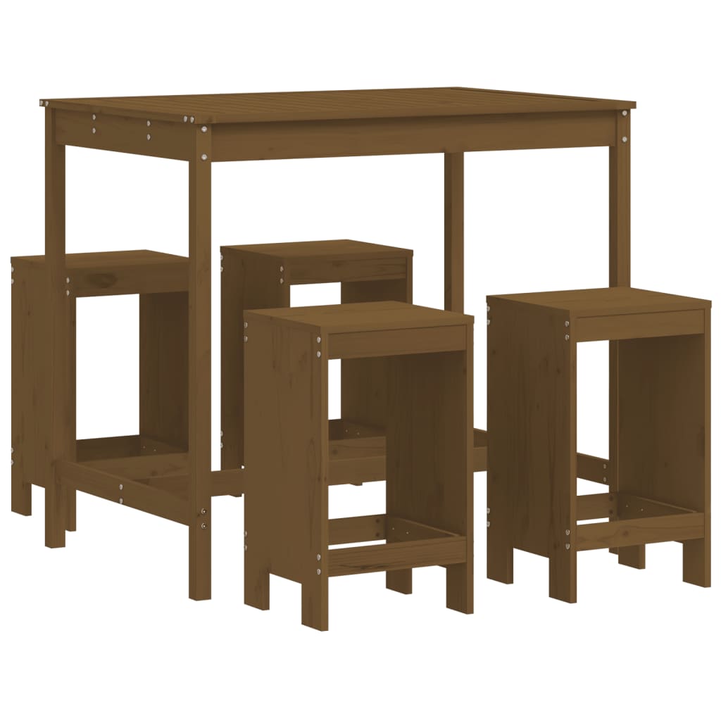 Set Bar da Giardino 5 pz ambra in Legno Massello di Pino 3157748