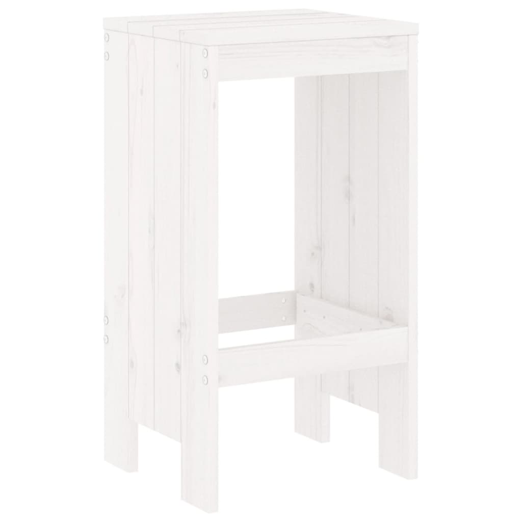 Set Bar da Giardino 7 pz Bianco in Legno Massello di Pino 3157752