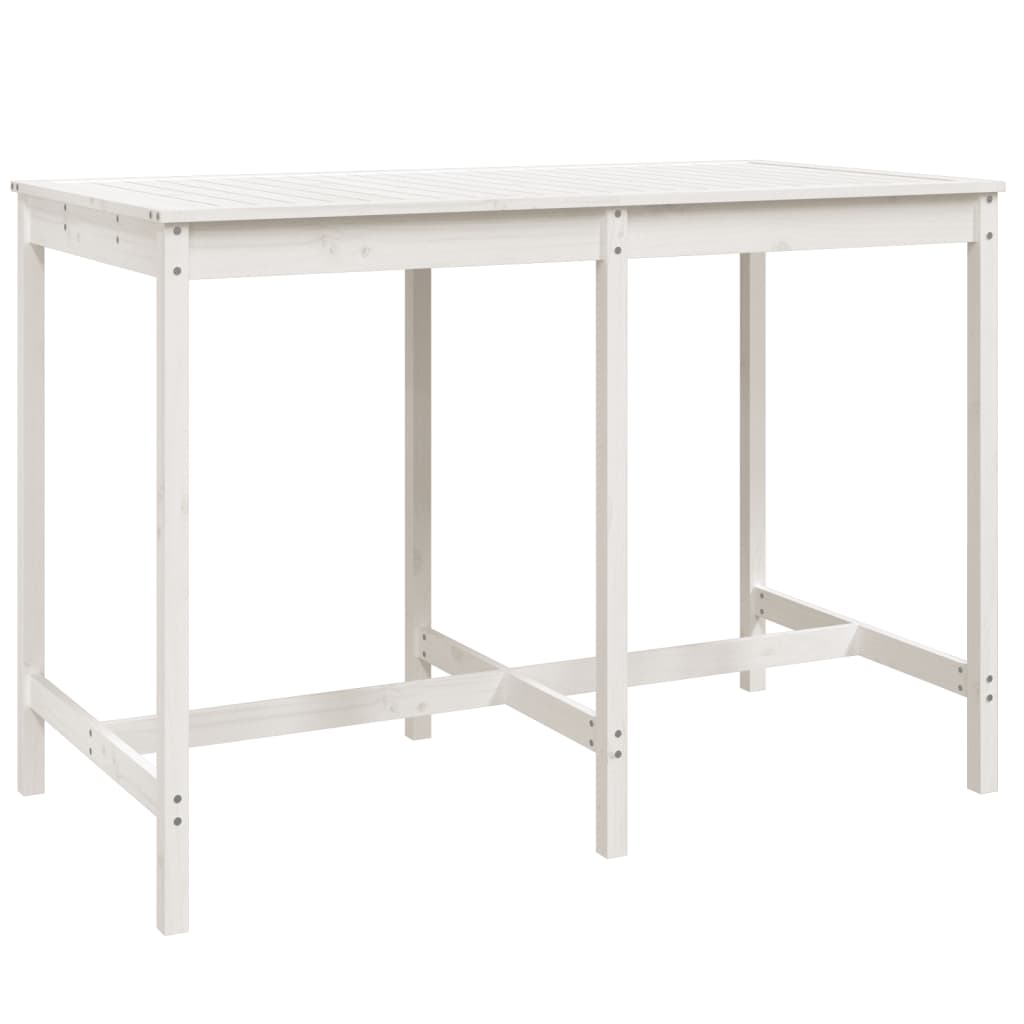 Set Bar da Giardino 7 pz Bianco in Legno Massello di Pino 3157752