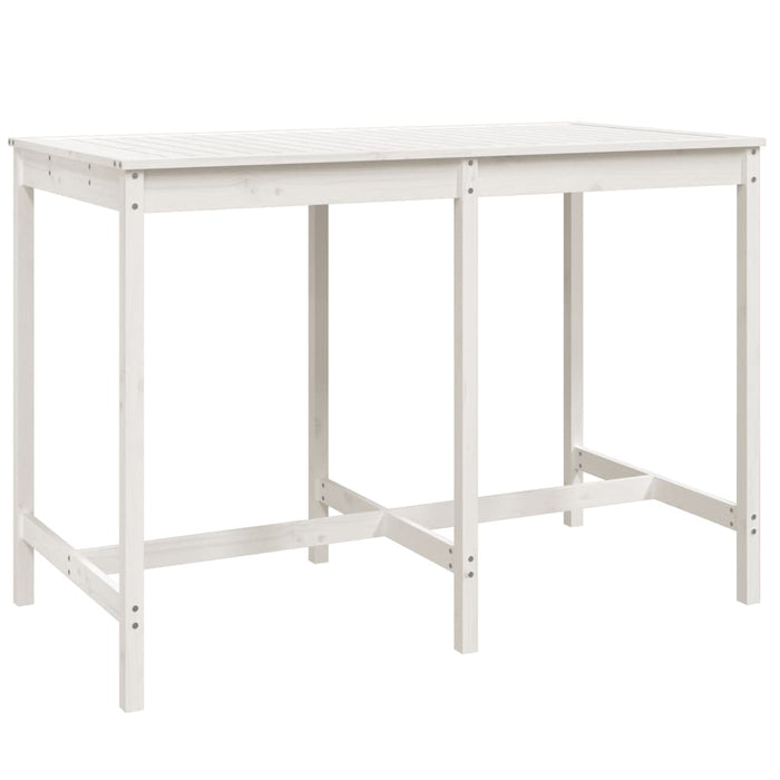 Set Bar da Giardino 7 pz Bianco in Legno Massello di Pino 3157752