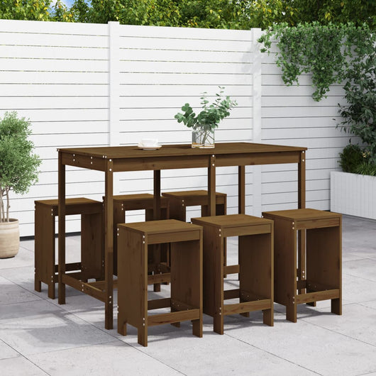 Set Bar da Giardino 7 pz ambra in Legno Massello di Pino 3157754