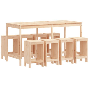 Set Bar da Giardino 9 pz in Legno Massello di Pino 3157757