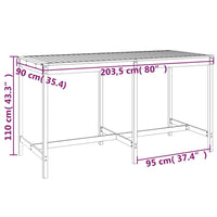Set Bar da Giardino 9 pz Bianco in Legno Massello di Pino 3157758