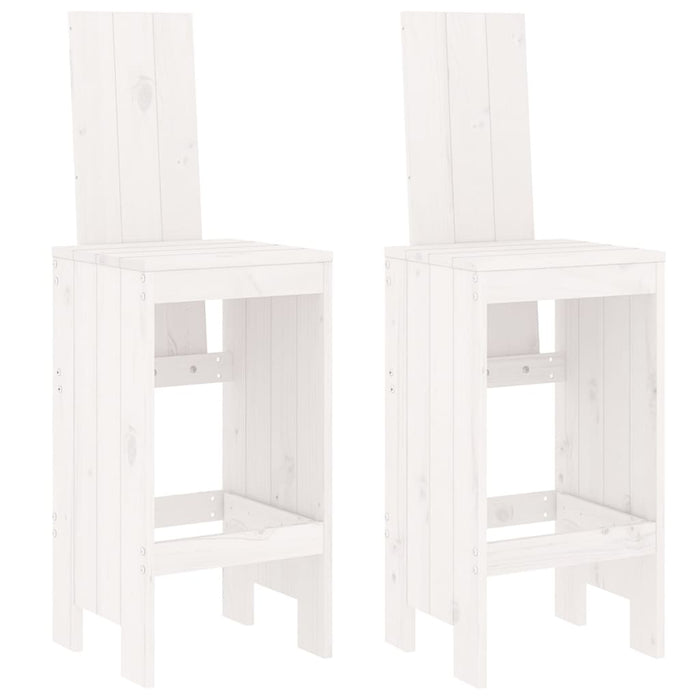 Set Bar da Giardino 3 pz Bianco in Legno Massello di Pinocod mxl 107590
