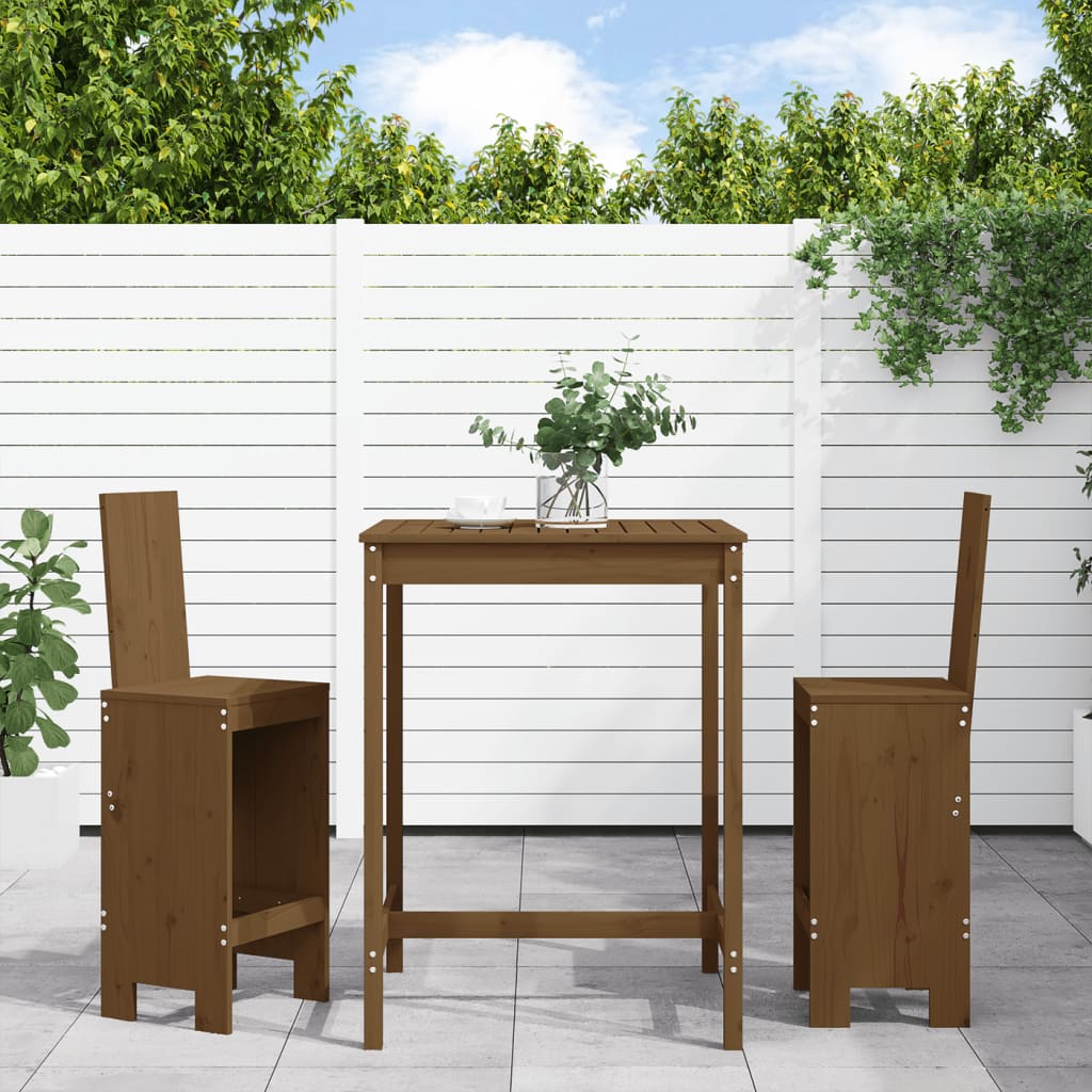Set Bar da Giardino 3 pz ambra in Legno Massello di Pino 3157766
