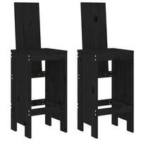 Set Bar da Giardino 3 pz Nero in Legno Massello di Pino 3157767