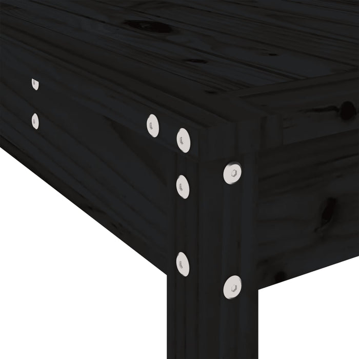 Set Bar da Giardino 3 pz Nero in Legno Massello di Pino 3157767