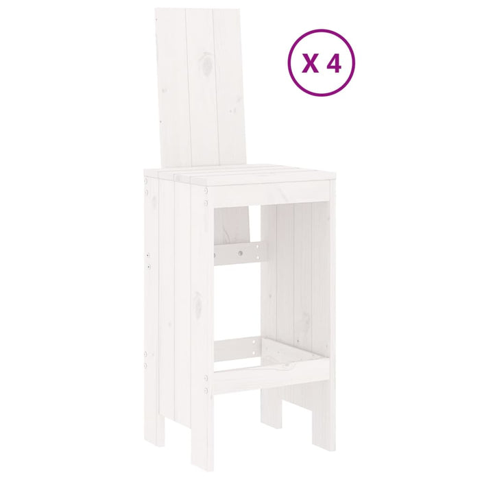 Set Bar da Giardino 5 pz Bianco in Legno Massello di Pinocod mxl 107592