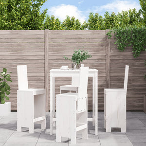 Set Bar da Giardino 5 pz Bianco in Legno Massello di Pinocod mxl 107592