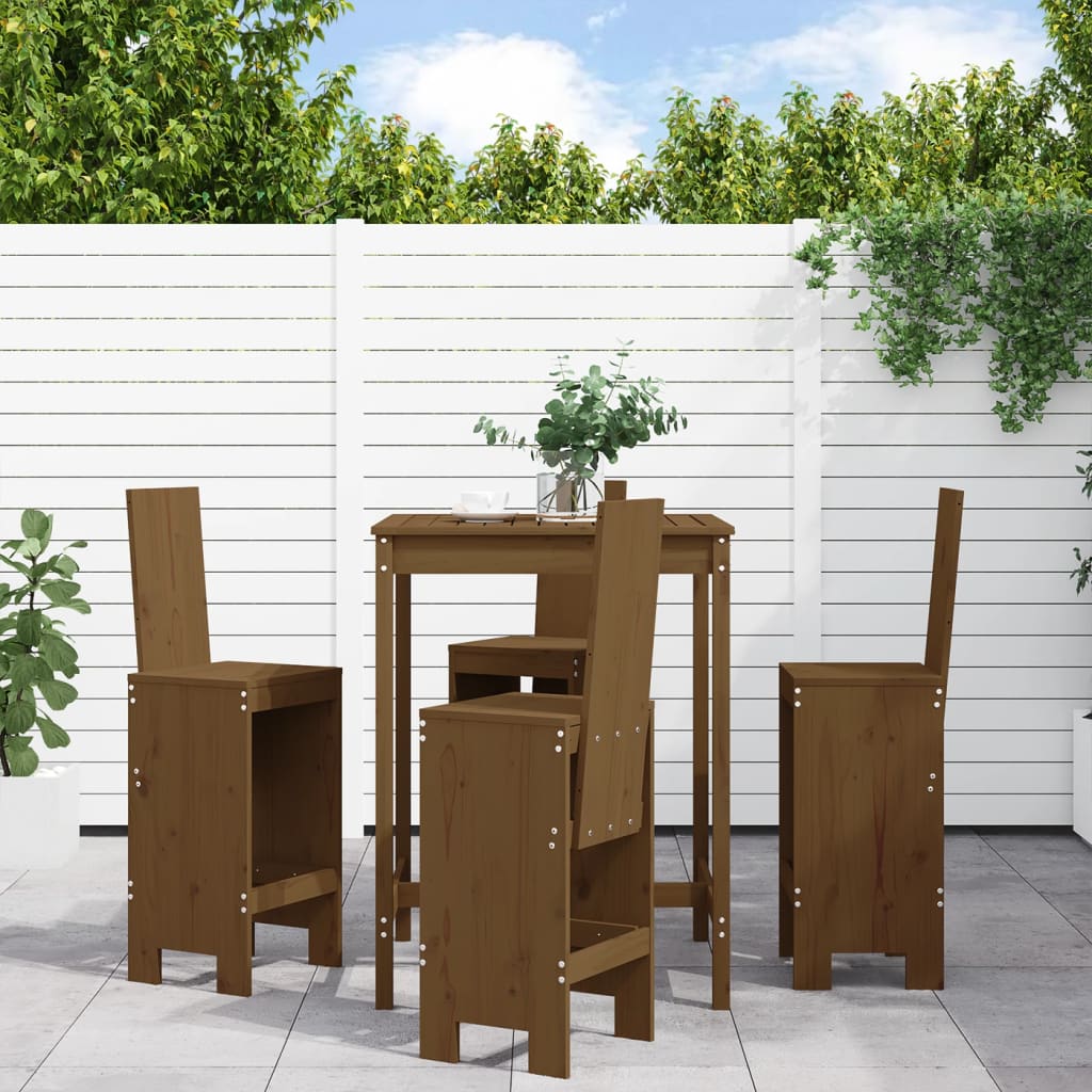 Set Bar da Giardino 5 pz ambra in Legno Massello di Pino 3157772