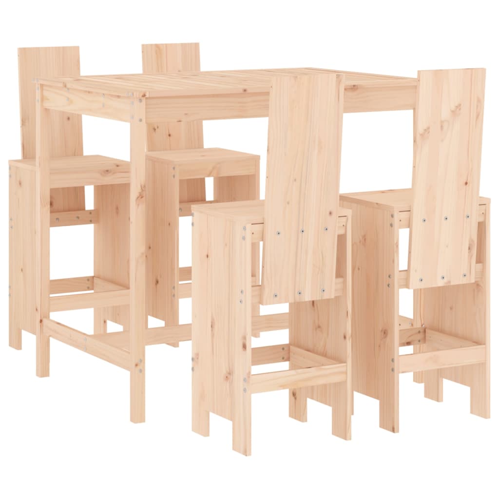 Set Bar da Giardino 5 pz in Legno Massello di Pino 3157775