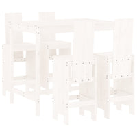Set Bar da Giardino 5 pz Bianco in Legno Massello di Pino 3157776