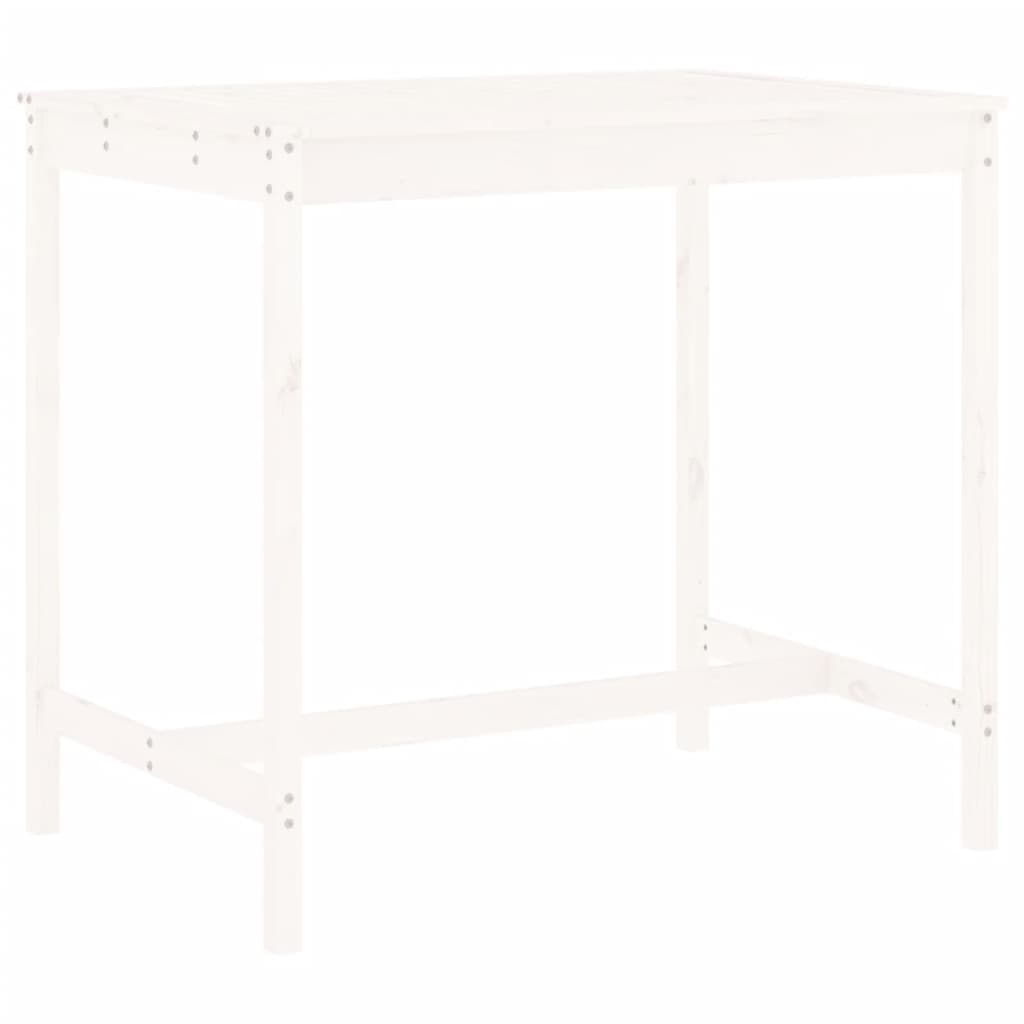 Set Bar da Giardino 5 pz Bianco in Legno Massello di Pino