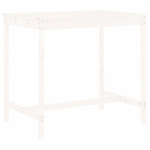 Set Bar da Giardino 5 pz Bianco in Legno Massello di Pino