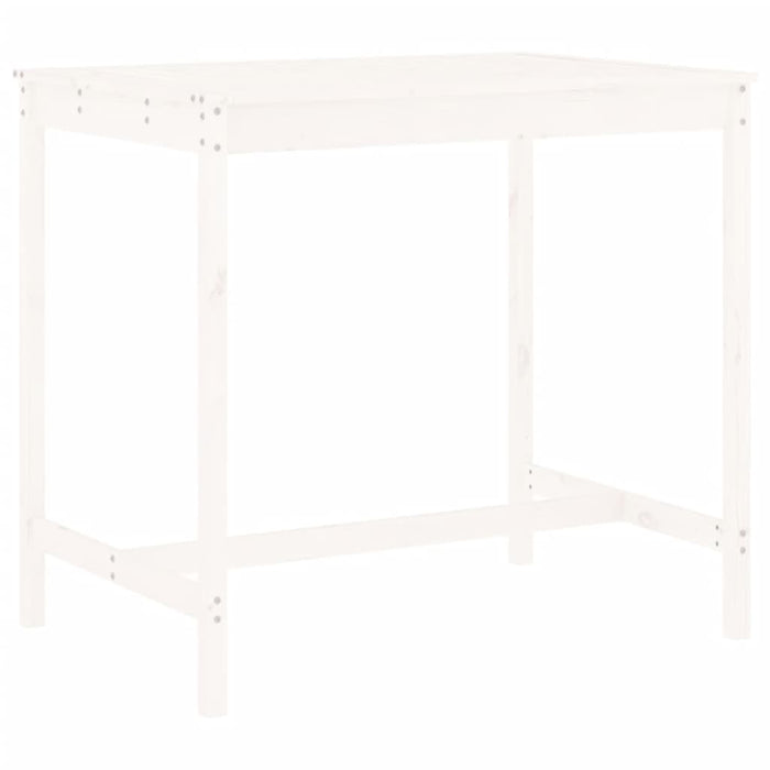 Set Bar da Giardino 5 pz Bianco in Legno Massello di Pino