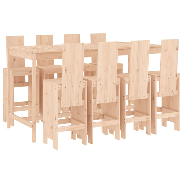 Set Bar da Giardino 9 pz in Legno Massello di Pino 3157787