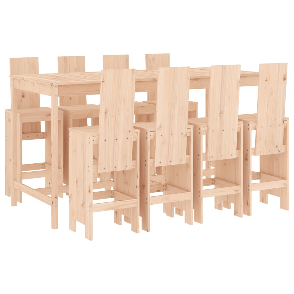 Set Bar da Giardino 9 pz in Legno Massello di Pinocod mxl 107636