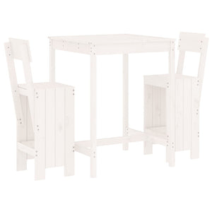 Set Bar da Giardino 3 pz Bianco in Legno Massello di Pinocod mxl 131617