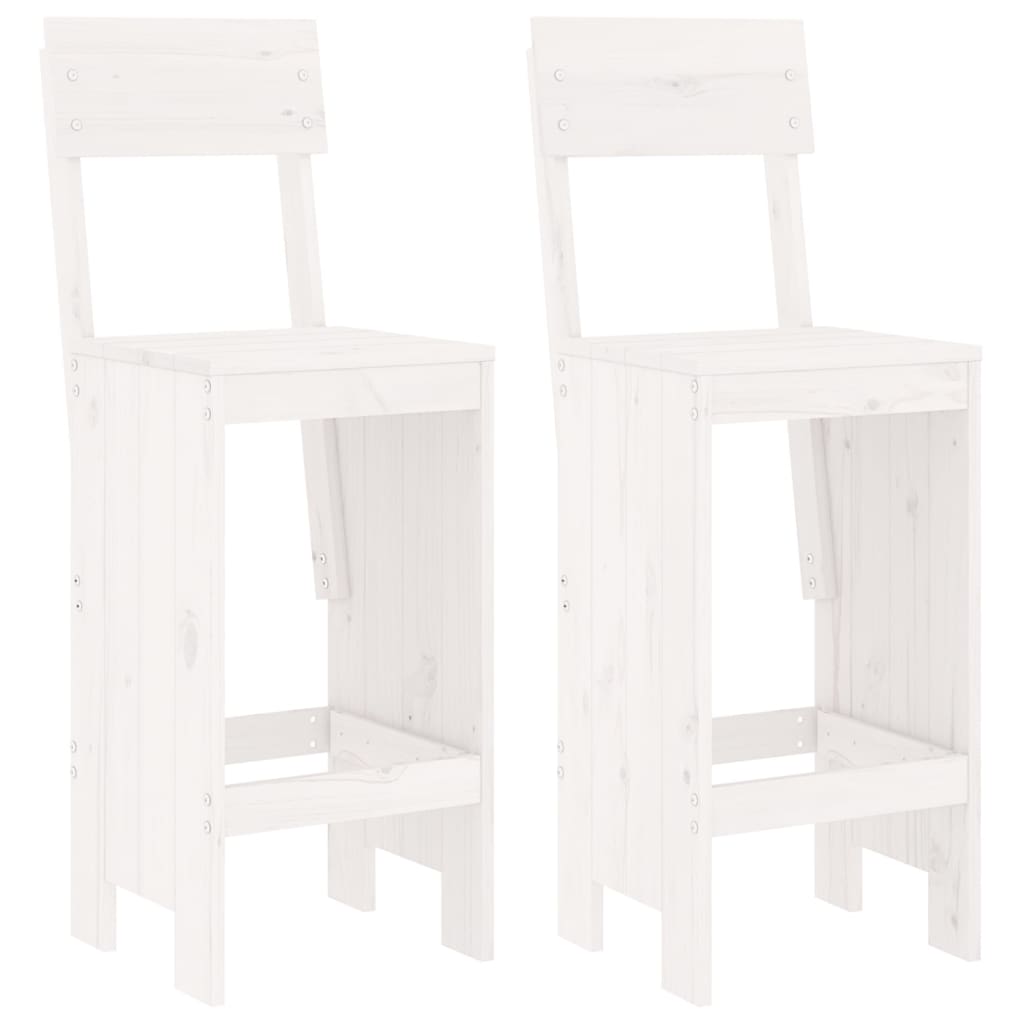 Set Bar da Giardino 3 pz Bianco in Legno Massello di Pino 3157794