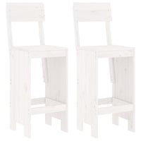 Set Bar da Giardino 3 pz Bianco in Legno Massello di Pino 3157794