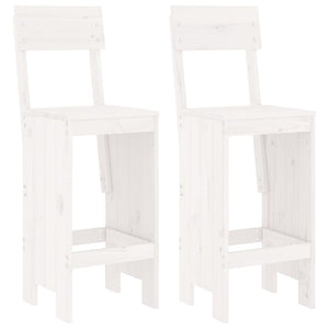 Set Bar da Giardino 3 pz Bianco in Legno Massello di Pino 3157794