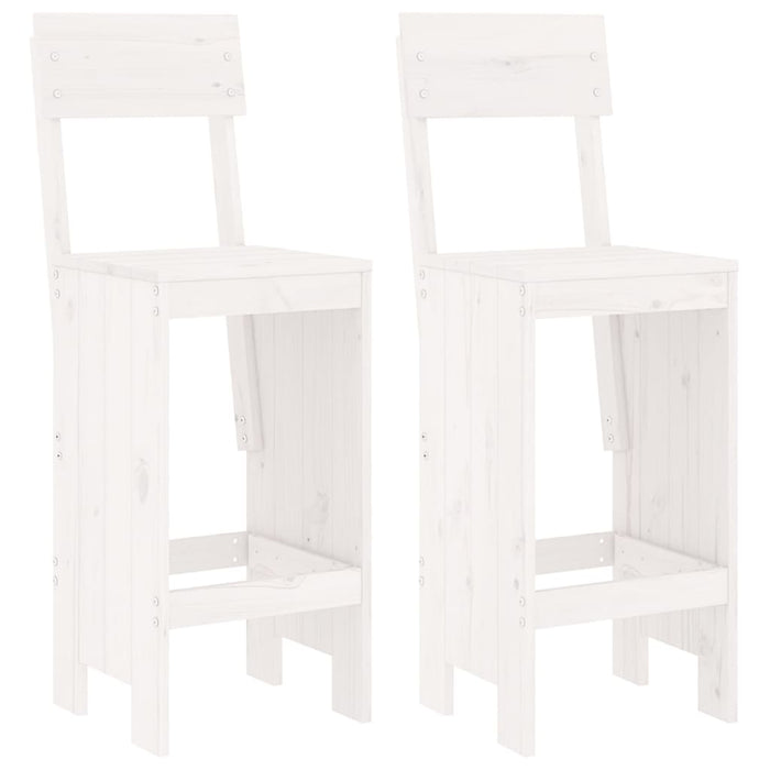 Set Bar da Giardino 3 pz Bianco in Legno Massello di Pino 3157794