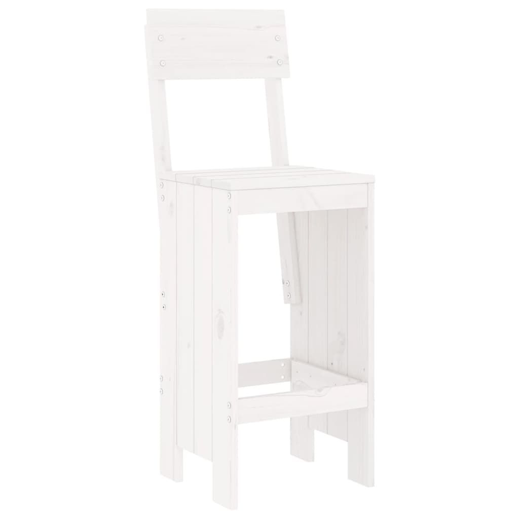 Set Bar da Giardino 3 pz Bianco in Legno Massello di Pino 3157794