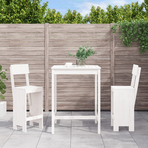Set Bar da Giardino 3 pz Bianco in Legno Massello di Pinocod mxl 131617